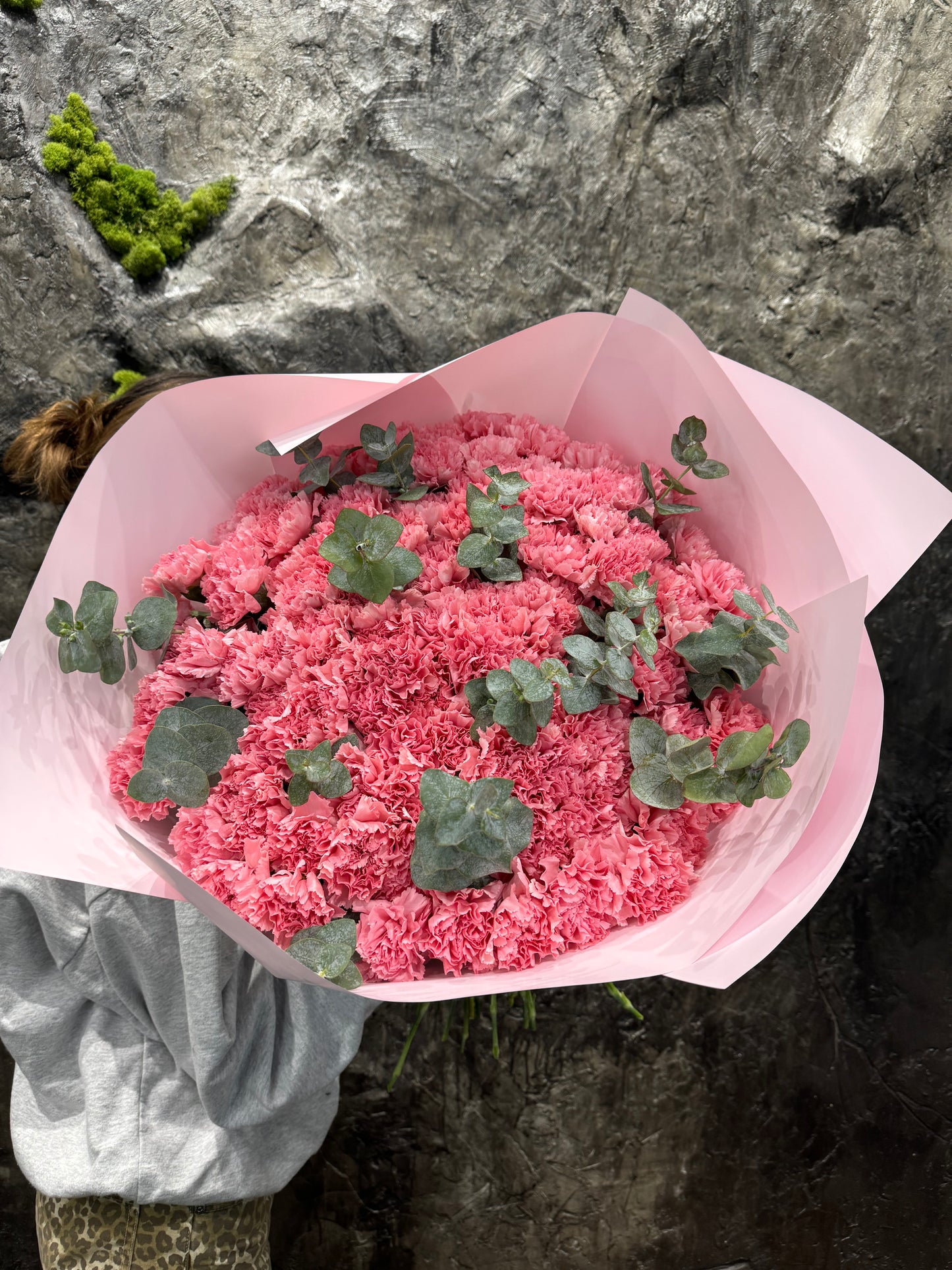 Pink Dianthuses & Eucalyptus