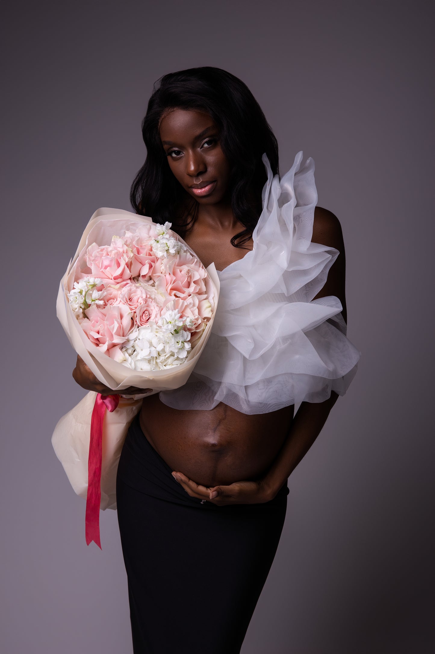 "Tenderness Feelings" Bouquet (French Roses, Spray Roses, Hydrangeas, Stocks)