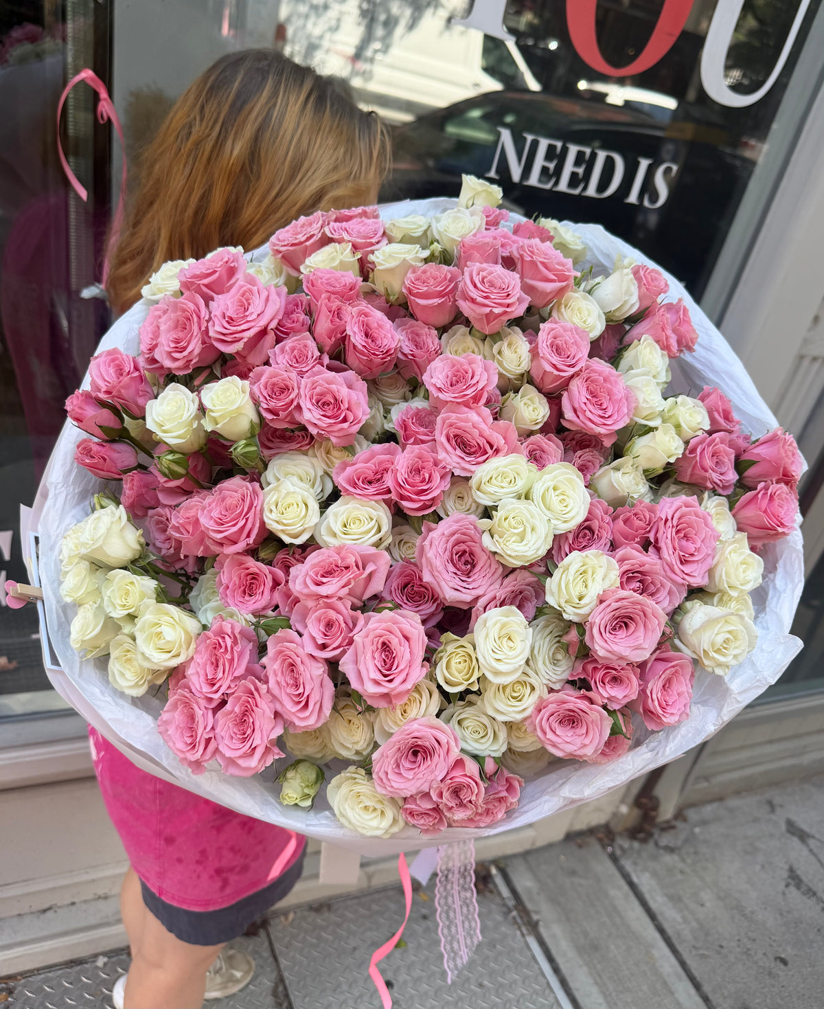Mix Pink & White Spray Roses