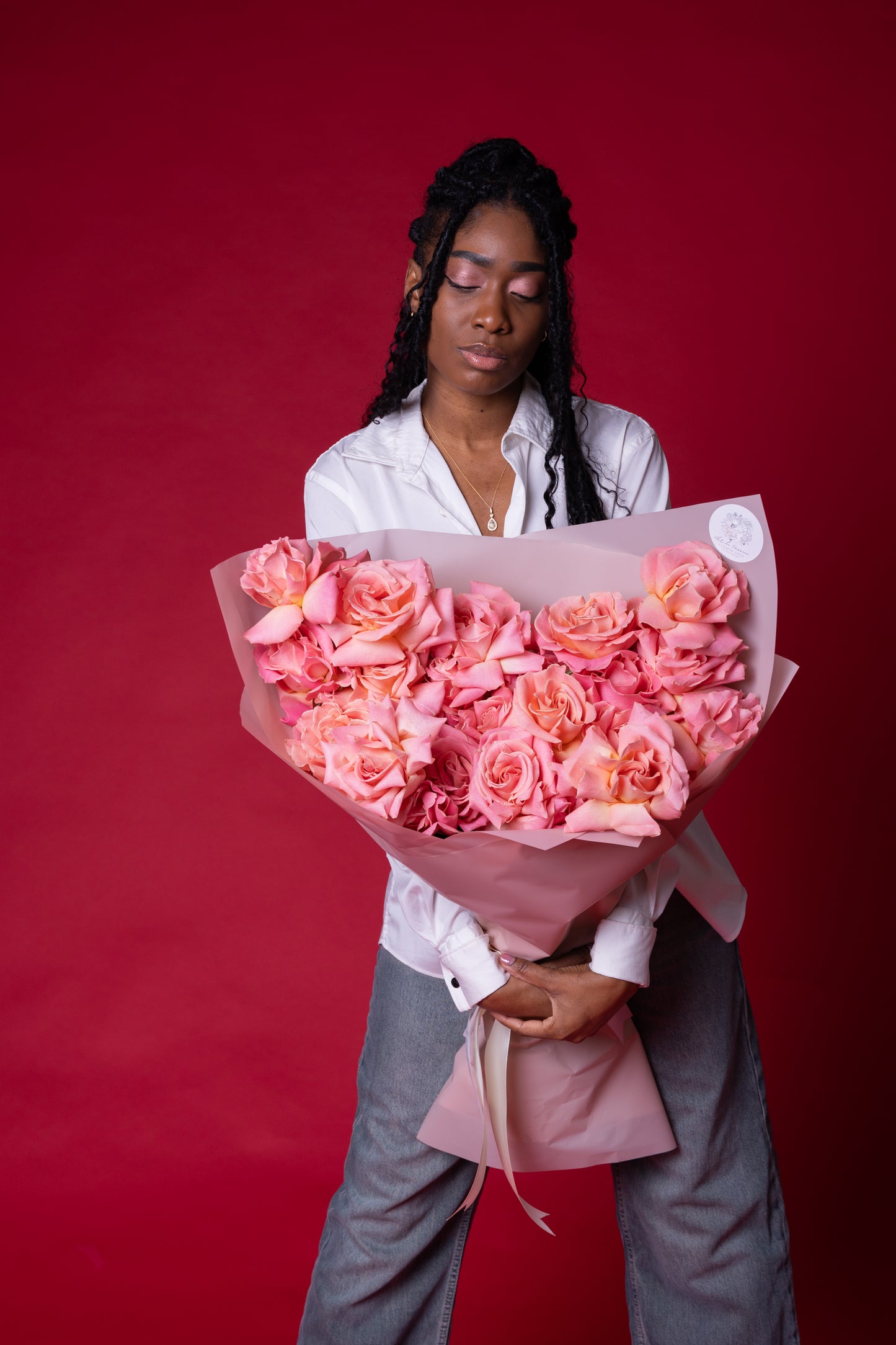 "Hermosa" Bouquet (French Hermosa roses)