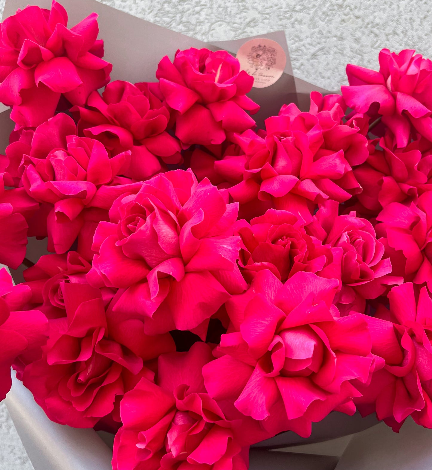Pink Floyd Roses Bouquet ( hot pink French roses)