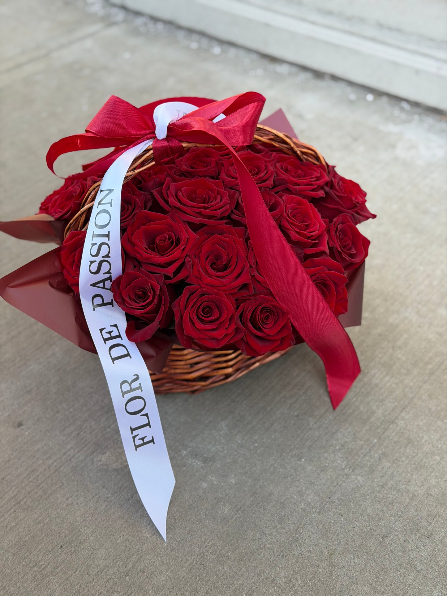 Basket of Red Roses