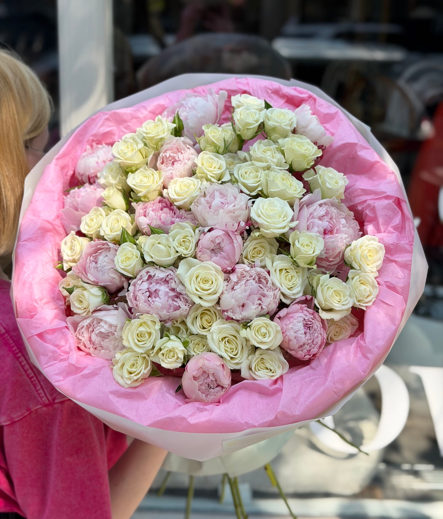 Pink Peonies & Spray Roses