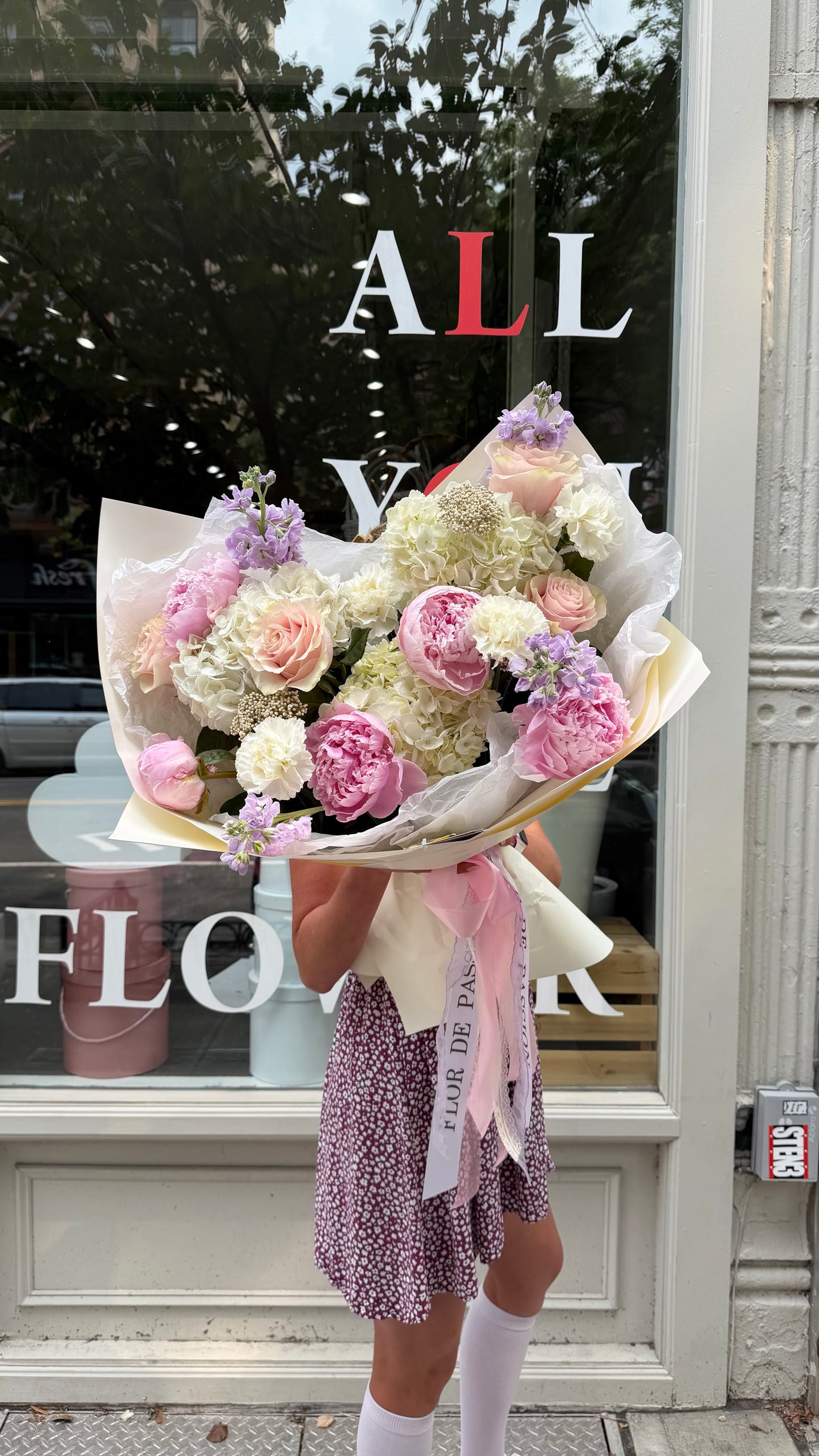 "Moment" Bouquet (Peonies, Hydrangeas, Rice Flower, Stocks, Pink Roses)