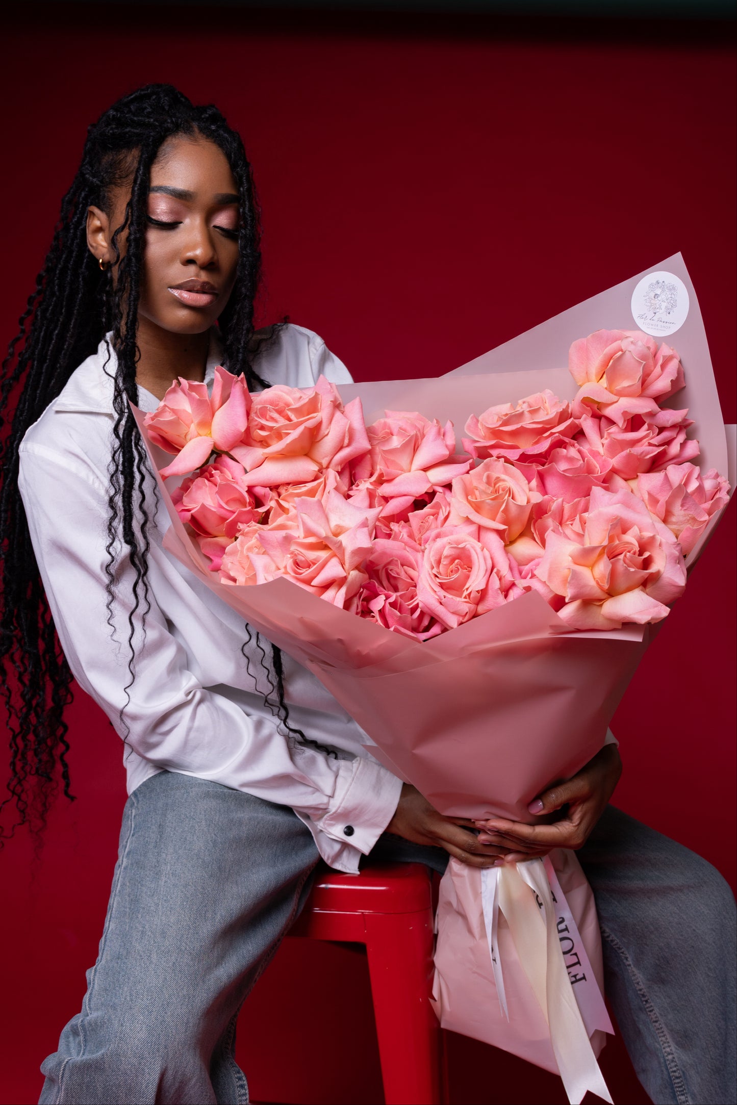 "Hermosa" Bouquet (French Hermosa roses)