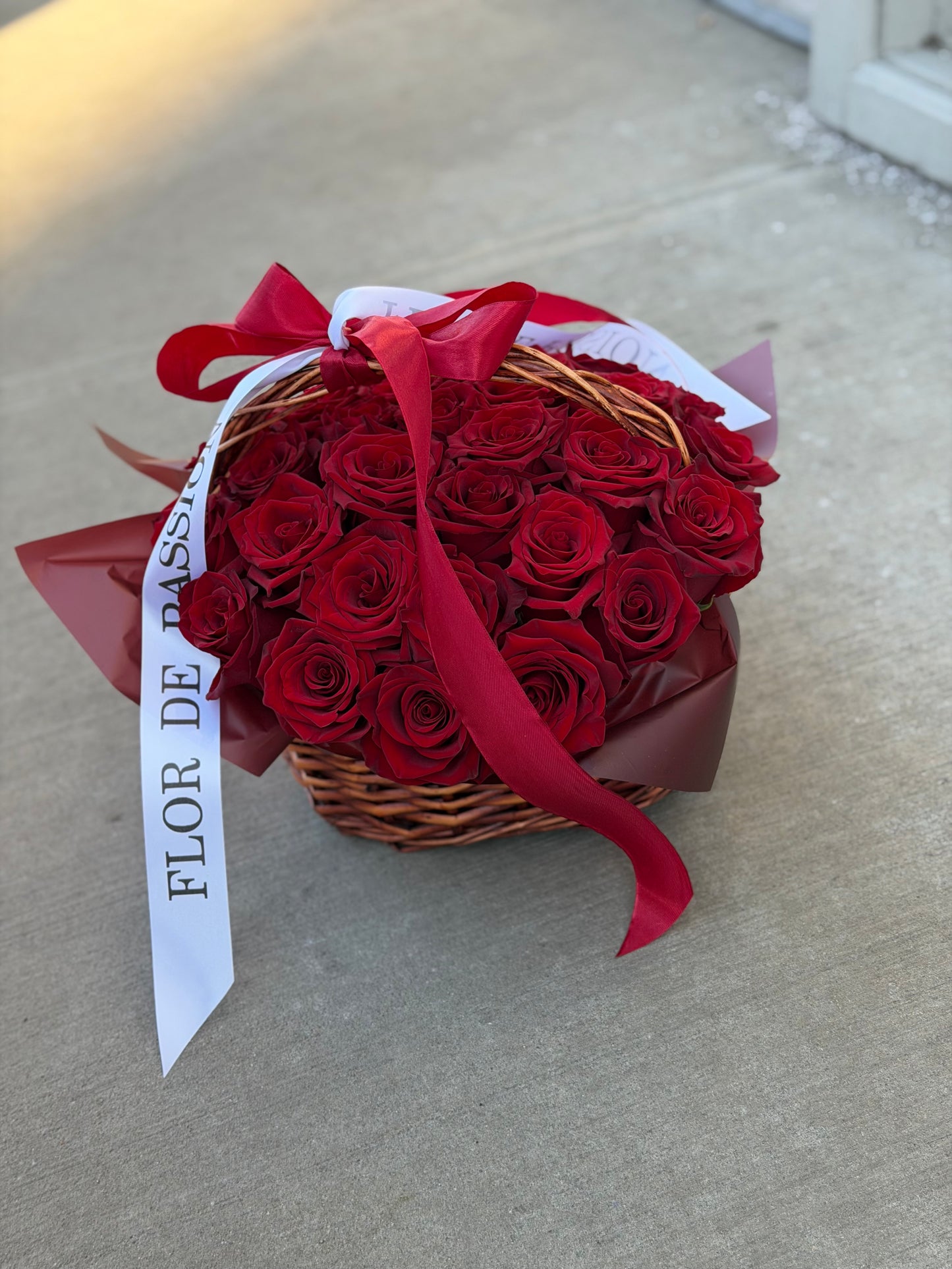 Basket of Red Roses