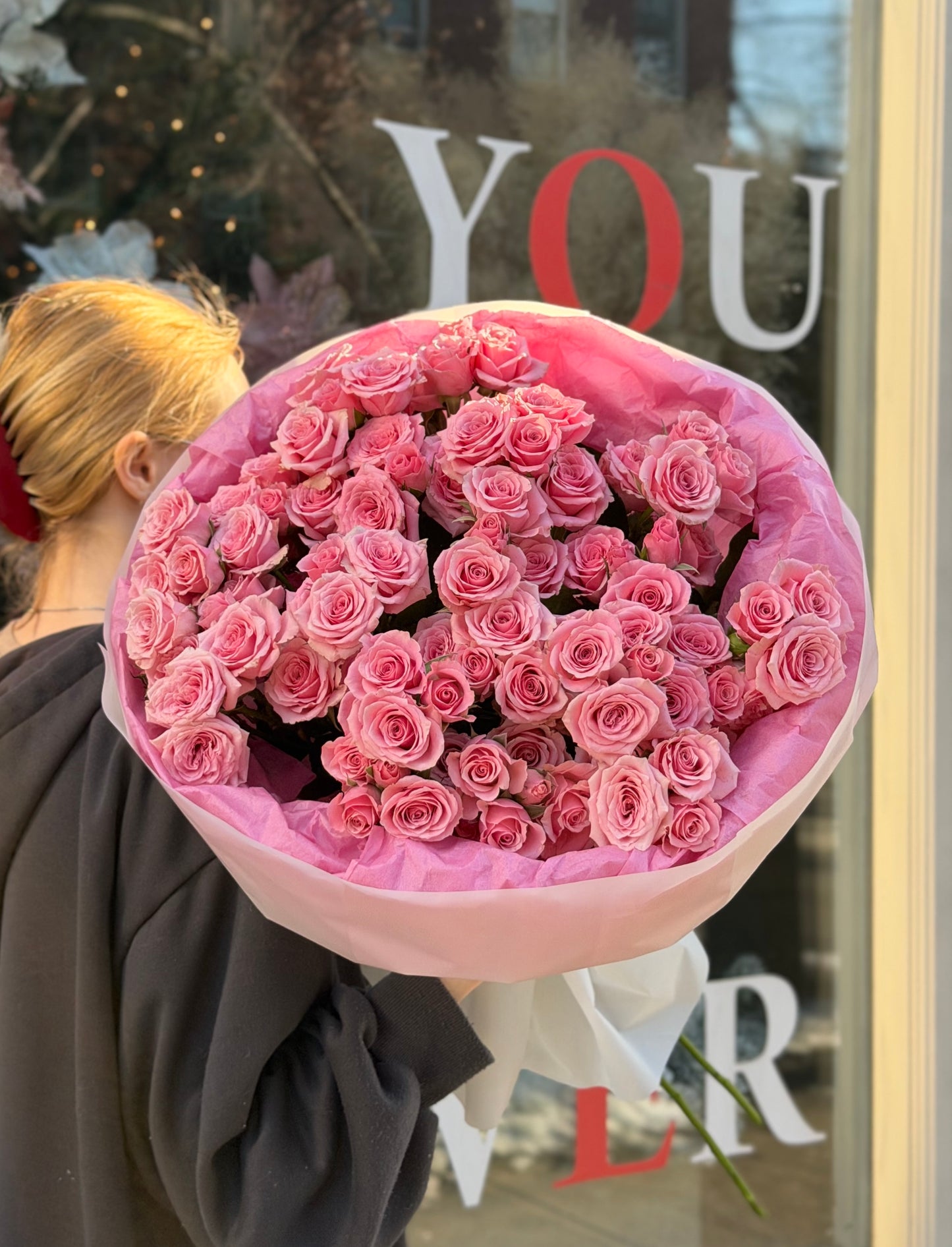 Mono Pink Spray Roses