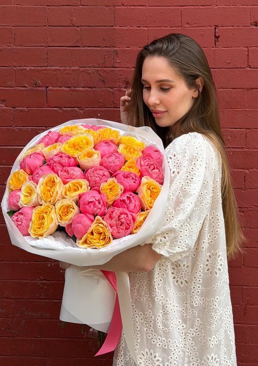 Coral Charm Peonies & Garden Roses