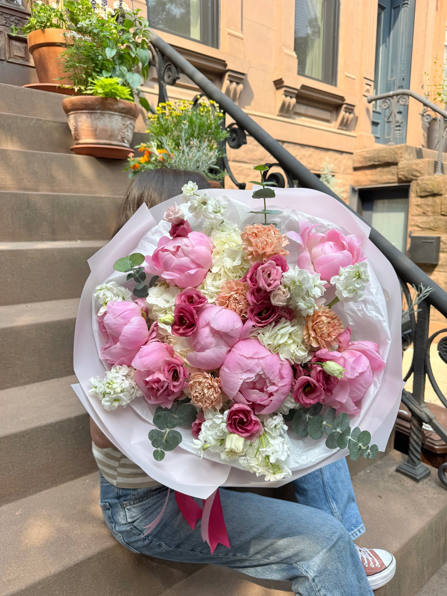 "Peony Crush" Bouquet (Peonies, Hydrangeas, Stocks, Dianthuses, Lisianthus)