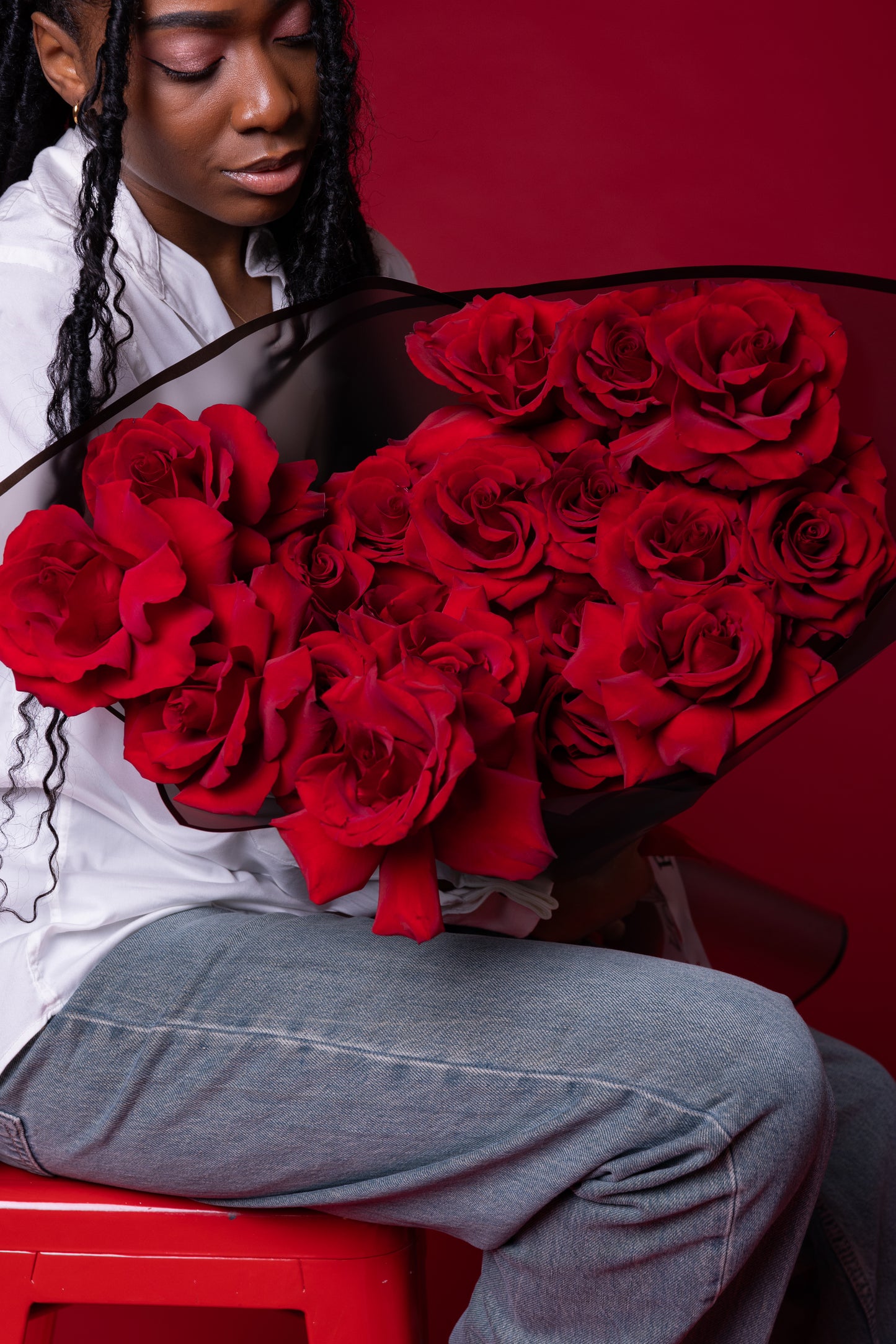 "Explorer" Bouquet (red French roses)