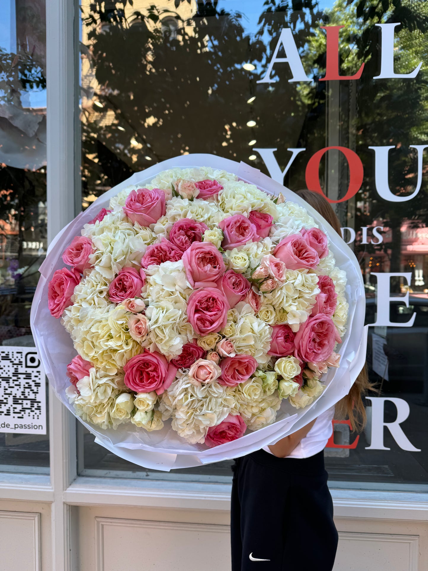 "Everything For You" Bouquet (Garden Roses, Hydrangeas, Spray Roses)