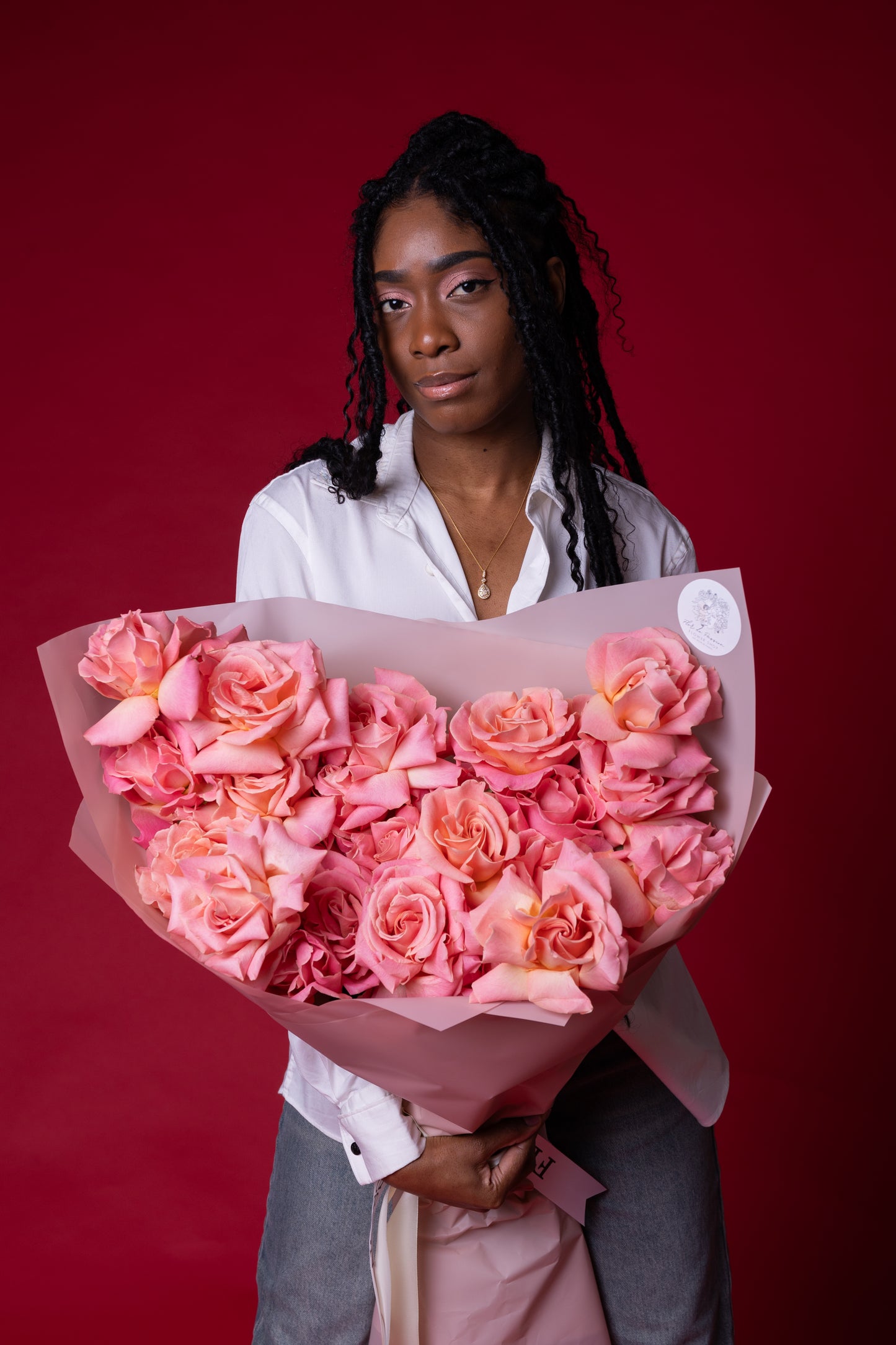 "Hermosa" Bouquet (French Hermosa roses)