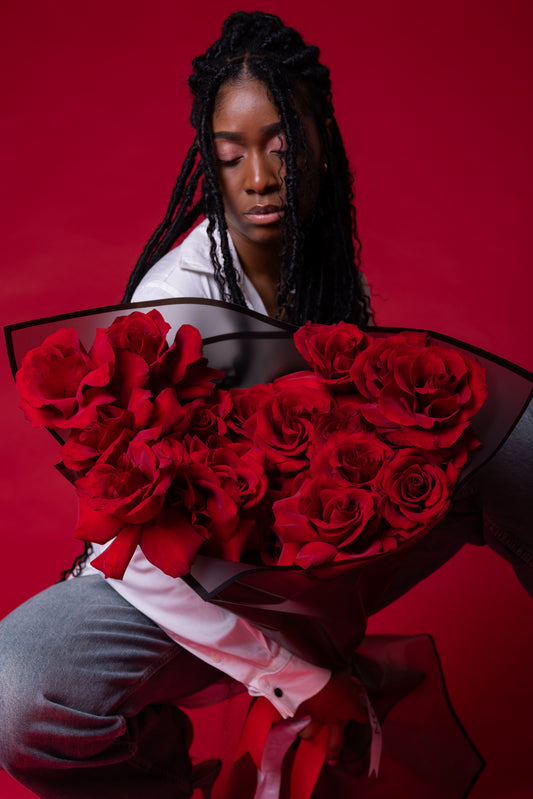 "Explorer" Bouquet (red French roses)