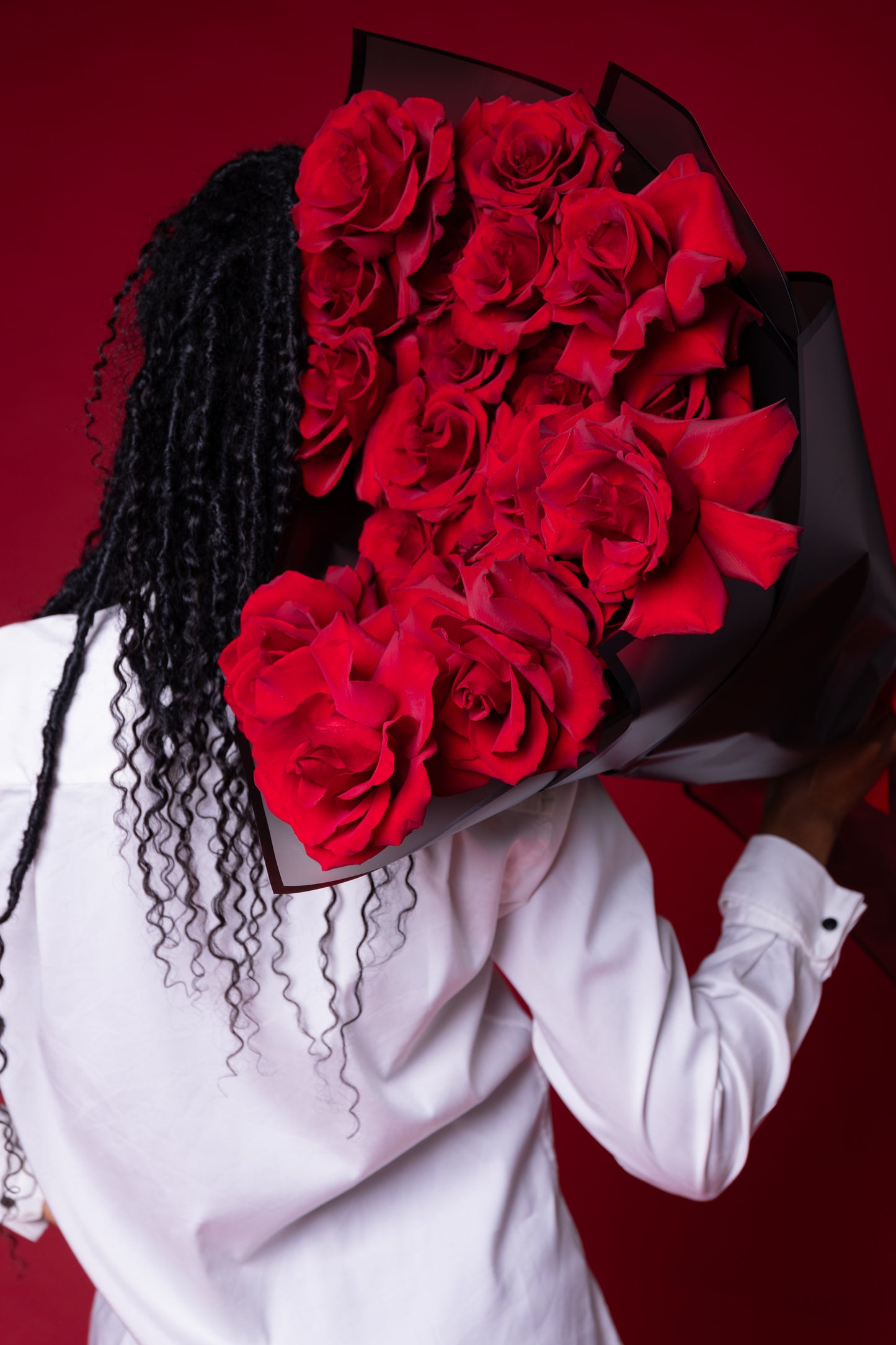"Explorer" Bouquet (red French roses)